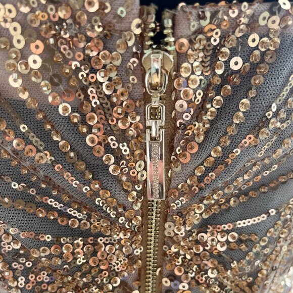 🆕 BRONX & BANCO 🧿 NWOT Giselle Midi Dress, Gold - Size L - Picture 7 of 16